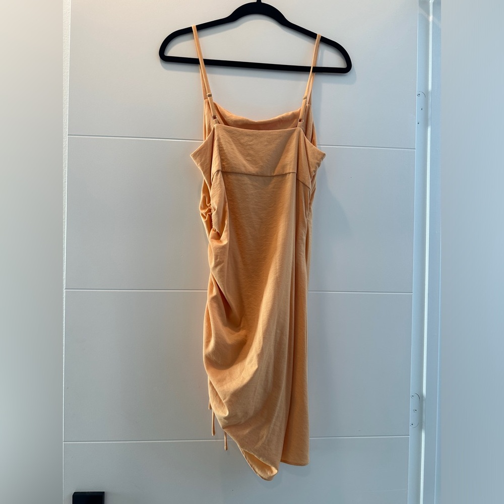 Emory Park Peach Ruched Adjustable Side Mini Dress | Size M - Picture 11 of 13